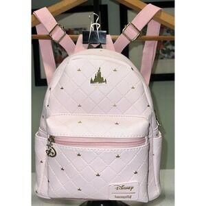 Loungefly Disney Days Pink Castle Quilted Mini Backpack Aurora